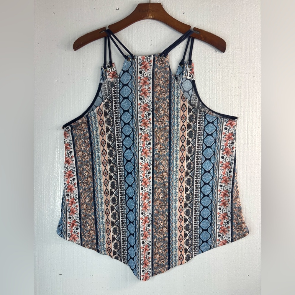 Lavish L Halter Tribal Print Scarf Style Tank Top - Multicolor - Picture 4 of 7